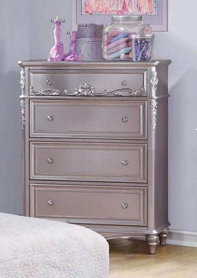 Caroline 4-Drawer Rectangular Chest Metallic Lilac - 400895 Pie's Variety Store