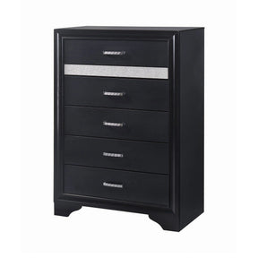 Miranda 5-Drawer Chest Black And Rhinestone - 206365 Pie's Variety Store