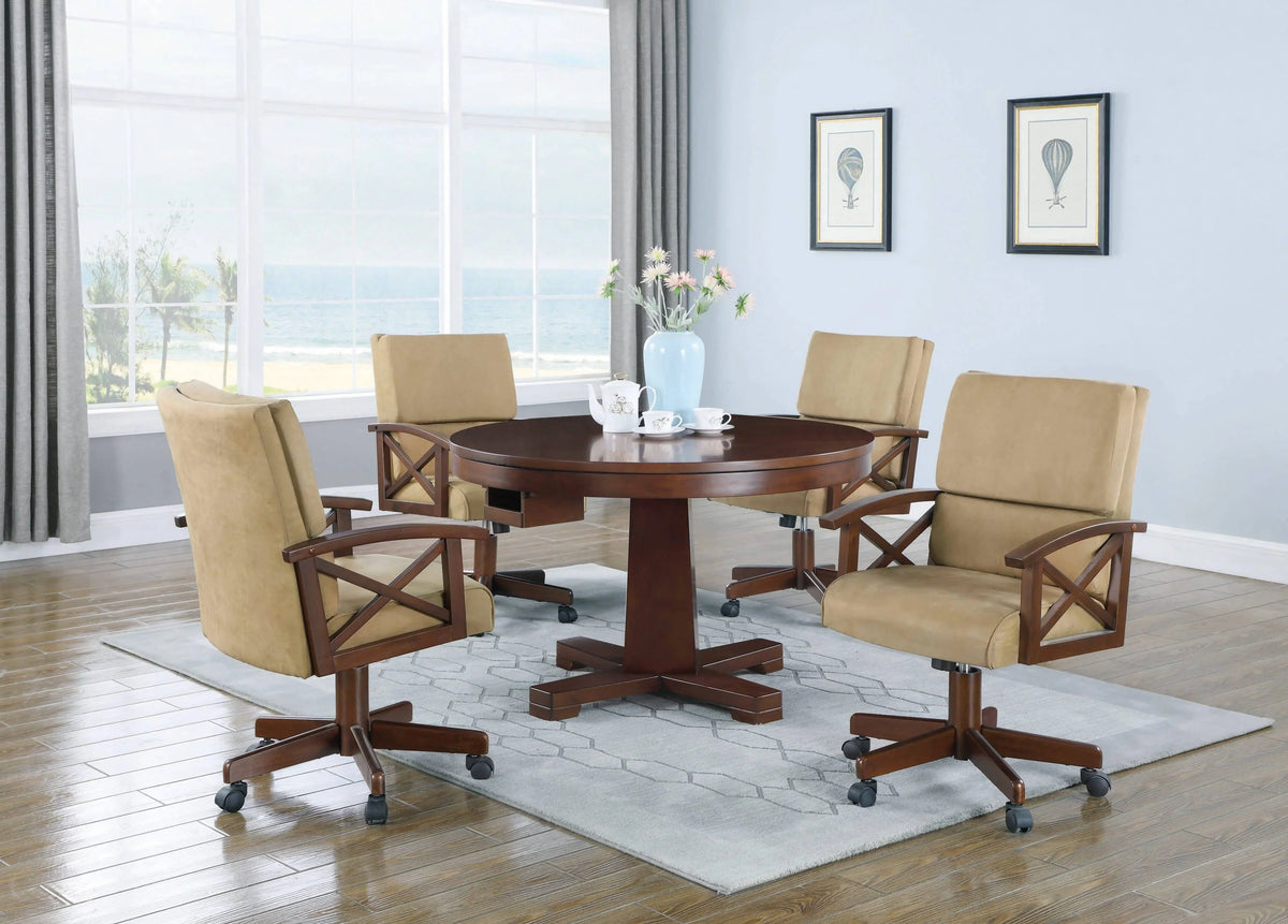 Marietta Upholstered Game Chair Tobacco And Tan - 100172 Pie's Variety Store