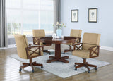 Marietta Upholstered Game Chair Tobacco And Tan - 100172 Pie's Variety Store