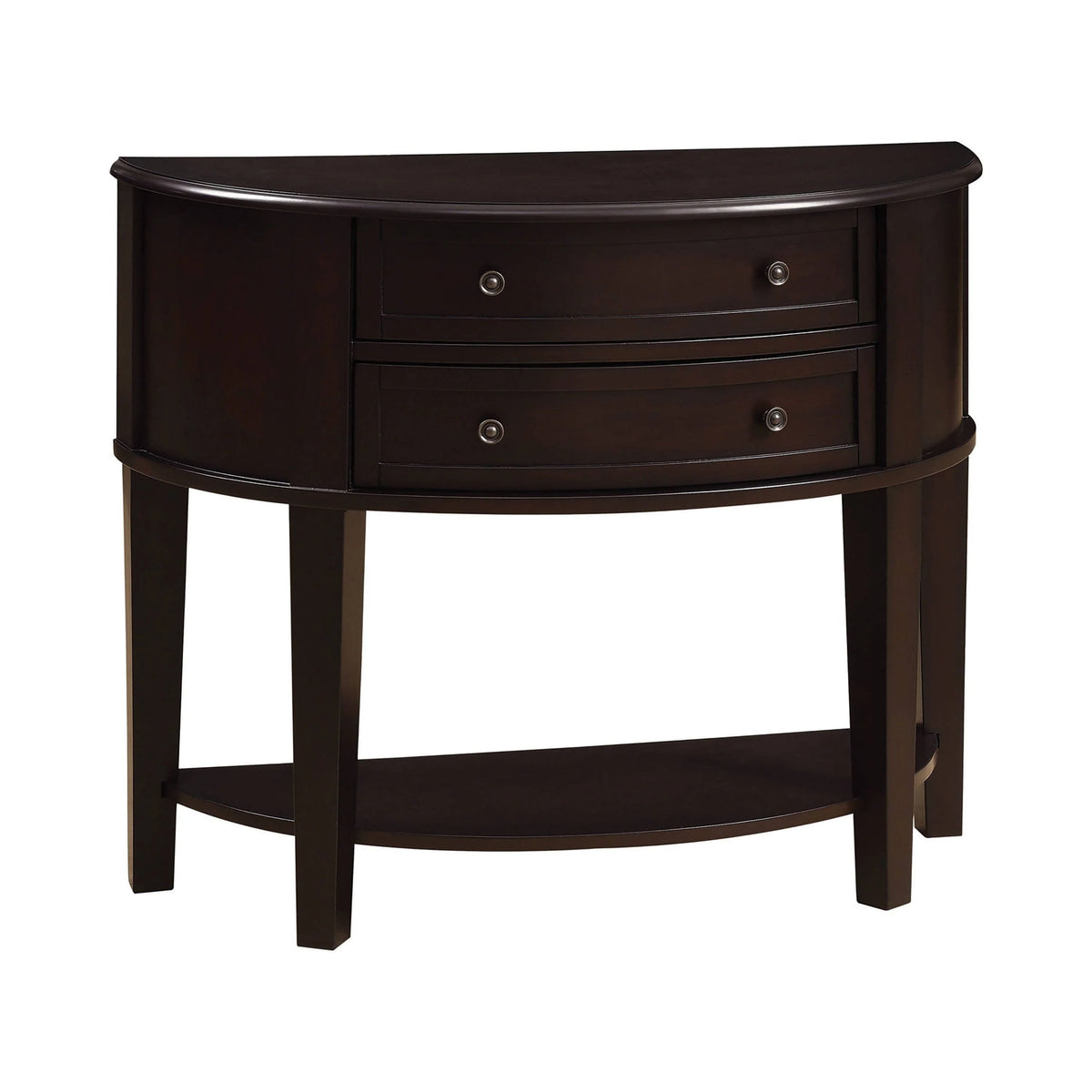 2-Drawer Demilune Shape Console Table Cappuccino - 950156 Pie's Variety Store