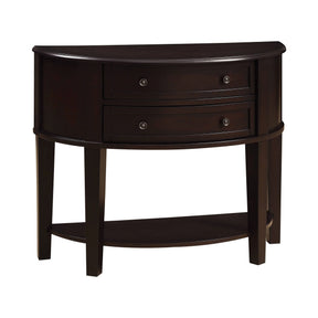 2-Drawer Demilune Shape Console Table Cappuccino - 950156 Pie's Variety Store