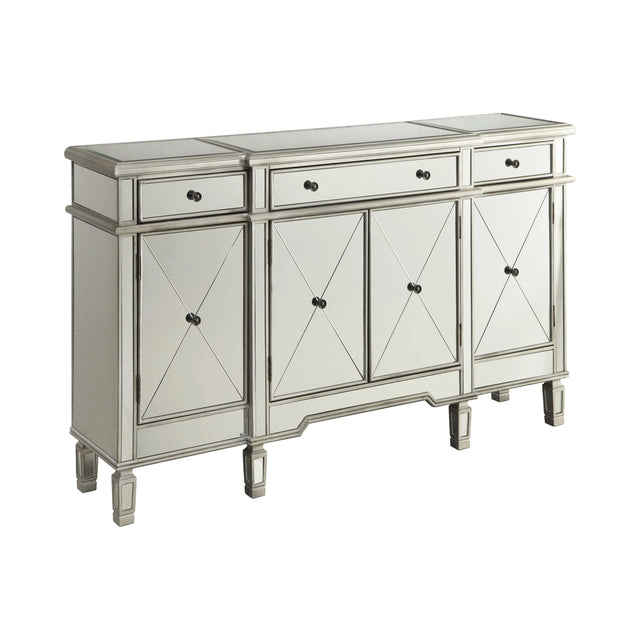 4-Door Wine Cabinet Clear Mirror - 102595 Pie's Variety Store