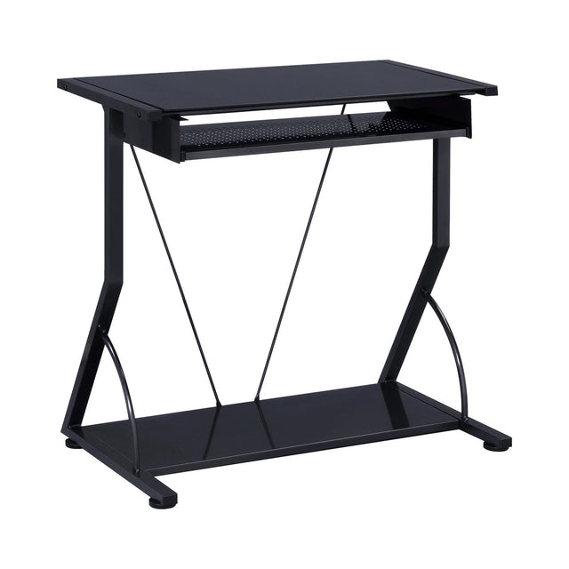 Computer Desk With Keyboard Tray Black perfect for the contemporary specialist or entrepreneur.- 800217 coastmega