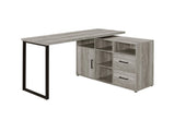 Hertford L-Shape Office Desk With Storage Grey Driftwood - 804462 Pie's Variety Store