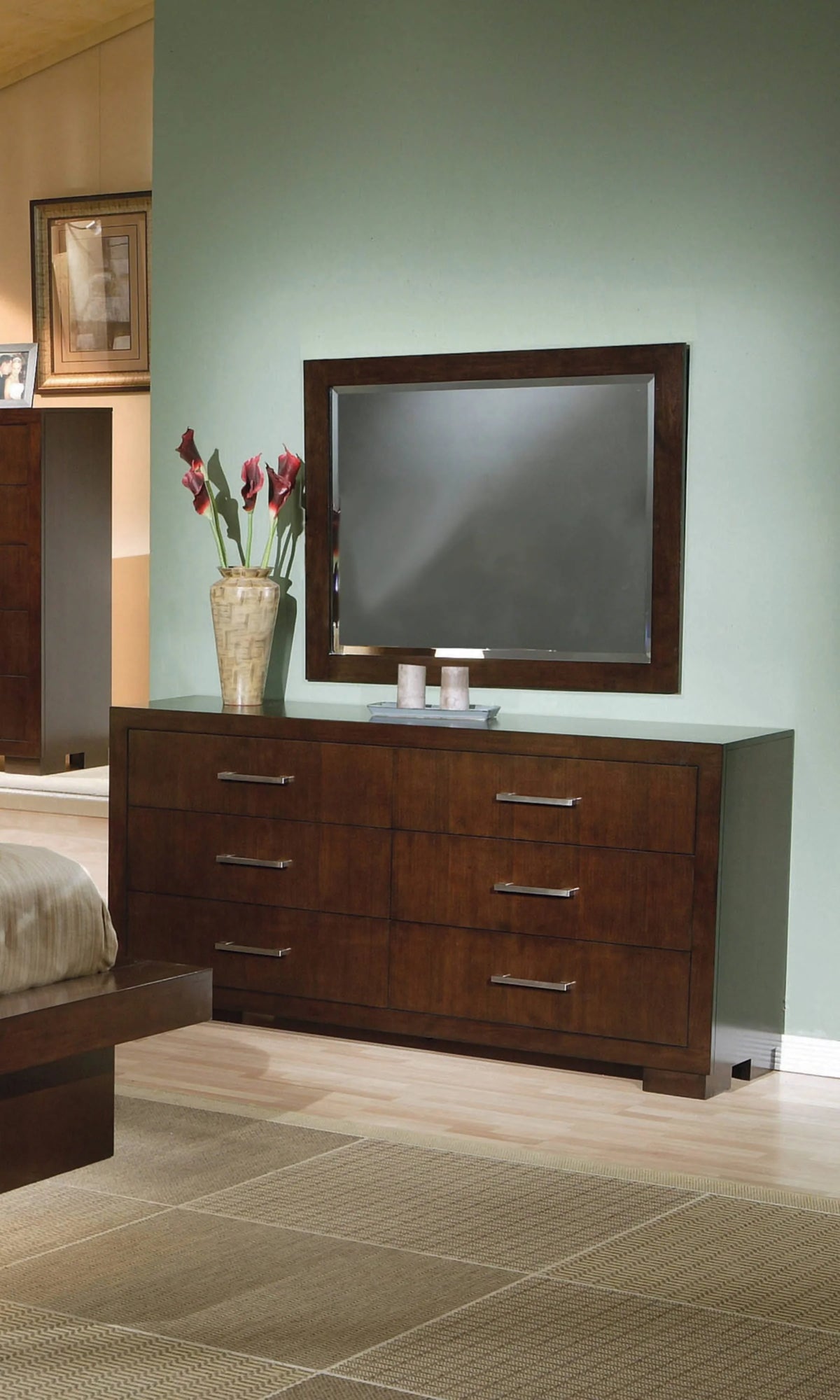 Jessica Rectangular Wall Mirror Cappuccino - 200714 Pie's Variety Store