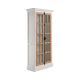 2-Door Tall Cabinet Antique White And Brown - 950965 Pie's Variety Store