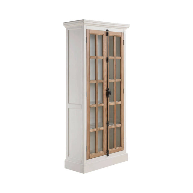 2-Door Tall Cabinet Antique White And Brown - 950965 Pie's Variety Store