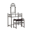 2-Piece Metal Vanity Set With Glass Top