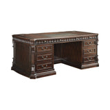 Tucker 5-Drawer Double Pedestal Executive Desk Rich Brown - 800800 Pie's Variety Store