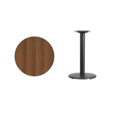 24'' Round Black Laminate Table Top with 18'' Round Table Height Base [XU-RD-24-BLKTB-TR18-GG] Fl Furniture
