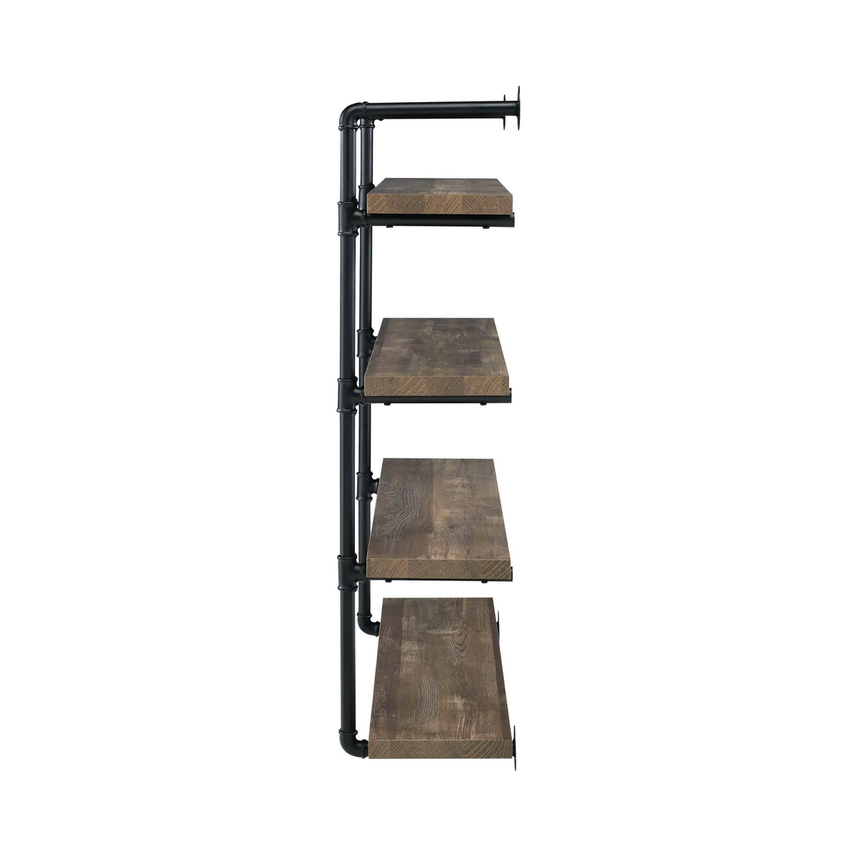 40-Inch Wall Shelf Black And Rustic Oak - 804417 Pie's Variety Store