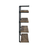 40-Inch Wall Shelf Black And Rustic Oak - 804417 Pie's Variety Store