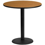 42'' Round Black Laminate Table Top with 24'' Round Bar Height Table Base [XU-RD-42-BLKTB-TR24B-GG] Pie's Variety Store
