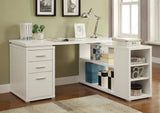 Yvette L-Shape Office Desk White - 800516 Pie's Variety Store