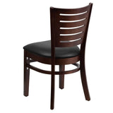 Darby Series Slat Back Walnut Wood Restaurant Chair - Black Vinyl Seat [XU-DG-W0108-WAL-BLKV-GG] Pie's Variety Store