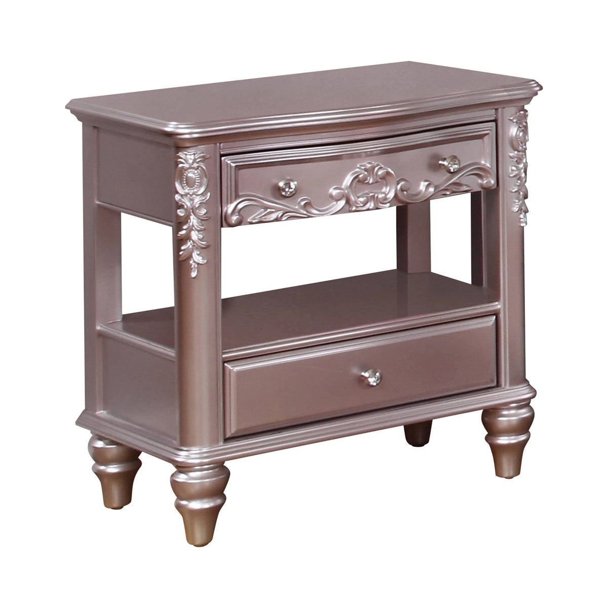 Caroline 2-Drawer Rectangular Nightstand Metallic Lilac - 400892 Pie's Variety Store