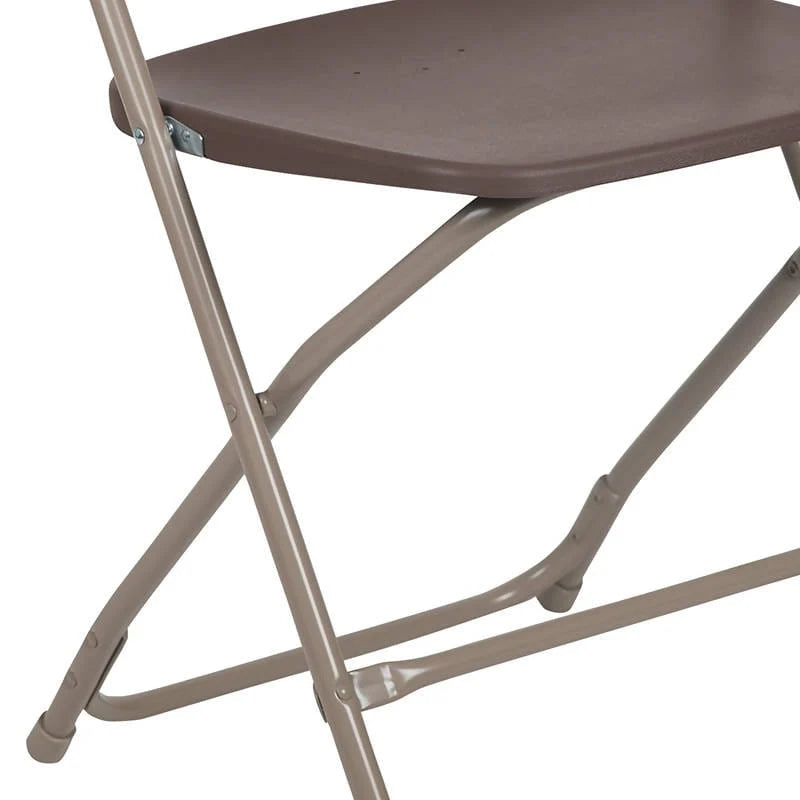 2 Pk. HERCULES Series 650 lb. Capacity Premium Brown Plastic Folding Chair [2-LE-L-3-BROWN-GG] Fl Furniture