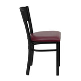 HERCULES Series Black Circle Back Metal Restaurant Chair - Black Vinyl Seat [XU-DG-60119-CIR-BLKV-GG] Pie's Variety Store