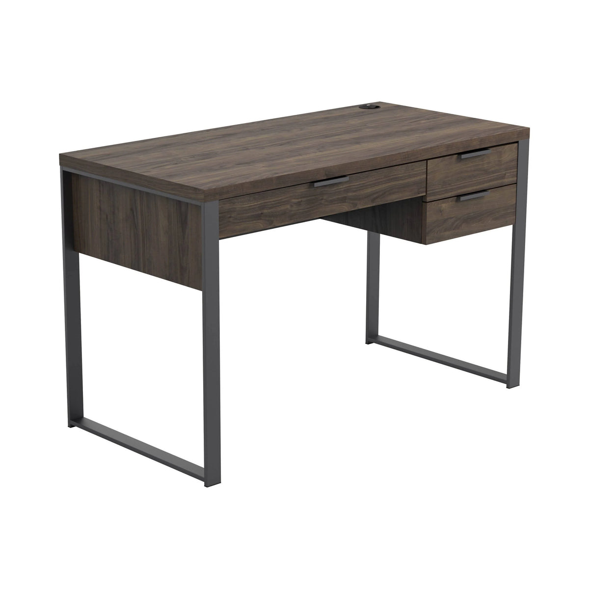 Pattinson 3-Drawer Writing Desk Aged Walnut And Gunmetal - 803370 Pie's Variety Store