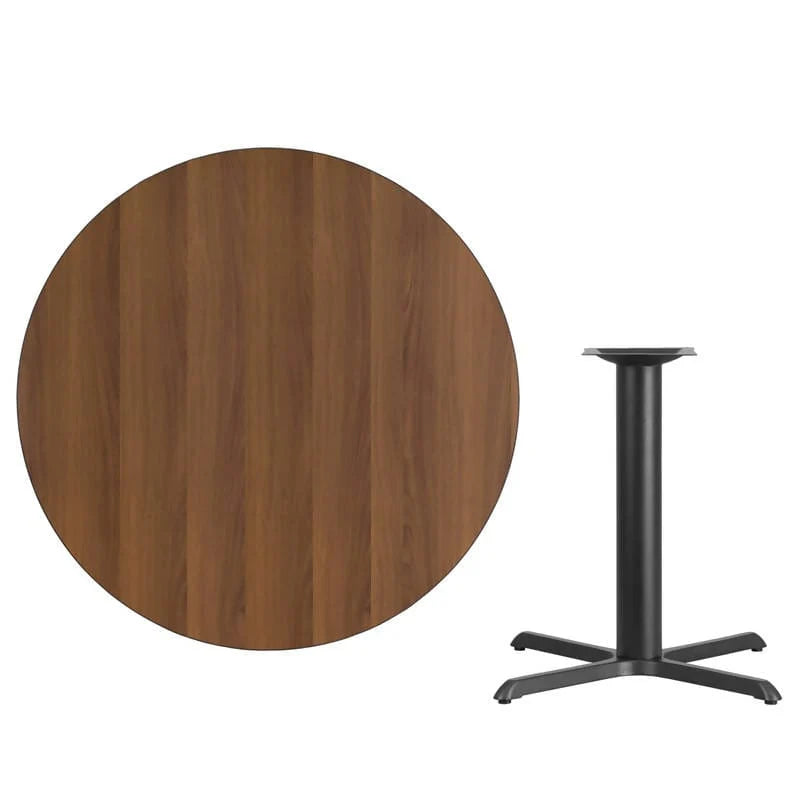42'' Round Black Laminate Table Top with 33'' x 33'' Table Height Base [XU-RD-42-BLKTB-T3333-GG] Pie's Variety Store