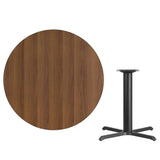 42'' Round Black Laminate Table Top with 33'' x 33'' Table Height Base [XU-RD-42-BLKTB-T3333-GG] Pie's Variety Store