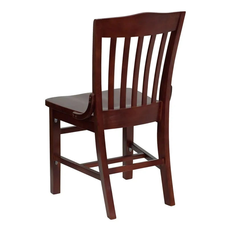 HERCULES Series School House Back Mahogany Wood Restaurant Chair [XU-DG-W0006-MAH-GG] Pie's Variety Store