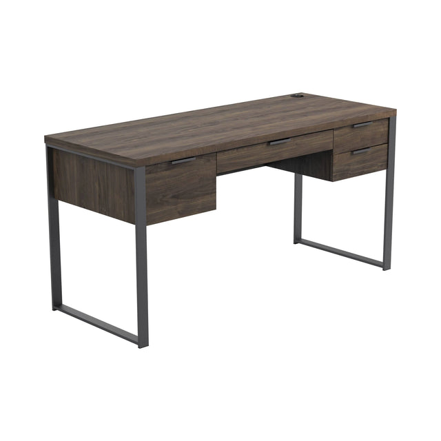 Pattinson 4-Drawer Writing Desk Aged Walnut And Gunmetal - 803371 Pie's Variety Store