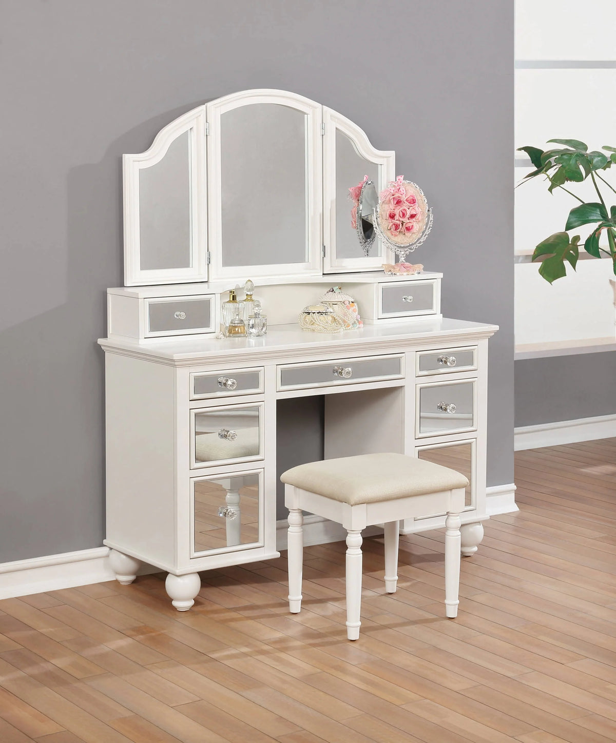 2-Piece Vanity Set White And Beige - 930133 coastmega