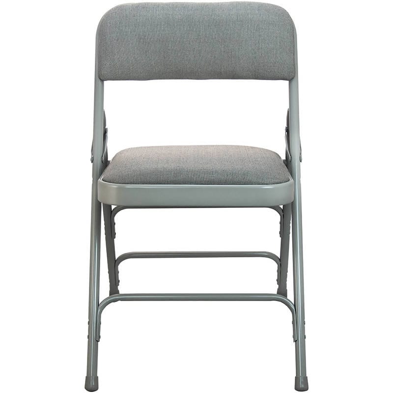 Advantage Grey Padded Metal Folding Chair - Grey 1-in Fabric Seat - Set of 2 [DPI903F-GG] Pie's Variety Store