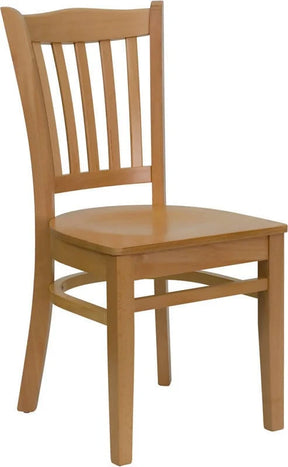 HERCULES Series Vertical Slat Back Natural Wood Restaurant Chair [XU-DGW0008VRT-NAT-GG] Pie's Variety Store