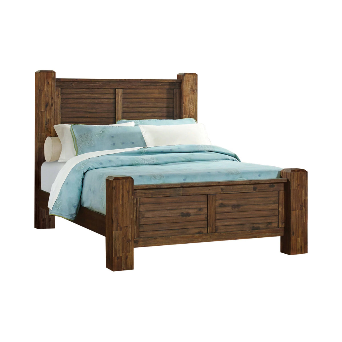 Sutter Creek Eastern King Bed With Block Posts Vintage Bourbon - 204531KE Pie's Variety Store