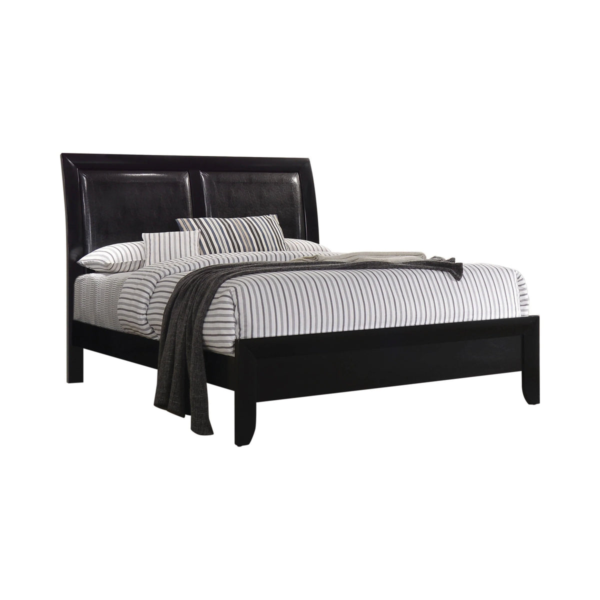 Briana Eastern King Upholstered Panel Bed Black - 200701KE Pie's Variety Store