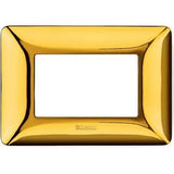 Bticino Three Modules Wallplate (Chrome) adds a high-end feel to your walls by hiding the normally visible mounting screws - AM4803GRC Elegant AccScents