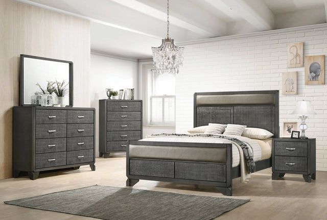 Noma Queen Panel Bed Caviar And Grey 4 PIECE Set - SET4PC215901Q Pie's Variety Store