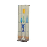 Rectangular 4-Shelf Curio Cabinet Cappuccino And Clear Three shelves clear the way for showing off your best decor.- 950172 Pie's Variety Store
