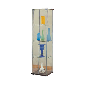 Rectangular 4-Shelf Curio Cabinet Cappuccino And Clear Three shelves clear the way for showing off your best decor.- 950172 Pie's Variety Store