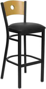  Black Vinyl Seat [XU-DG-6F6B-CIR-BAR-BLKV-GG] Pie's Variety Store