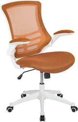 Mid-Back Mesh Swivel Ergonomic Task Office Chair with White Frame and Flip-Up Arms - BL-X-5M-WH-BK-GG / BL-X-5M-WH-BLUE-GG / BL-X-5M-WH-GY-GG / BL-X-5M-WH-TAN-GG / BL-X-5M-WH-WH-GG ADRIAN'S ELECTRONICS
