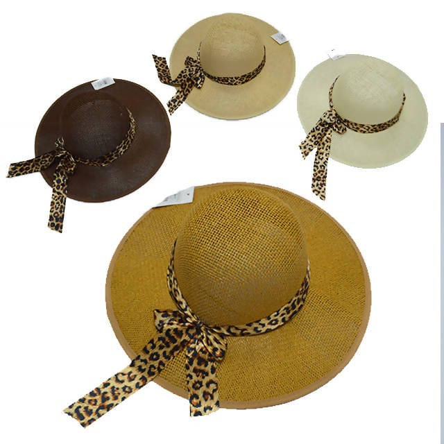 Women Assorted Sun Hat With Animal Printed Tie