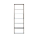 Carmelo 6-Shelf Bookcase brings a tasteful look to a contemporary living room or family space -Black Nickel - 801017 Pie's Variety Store