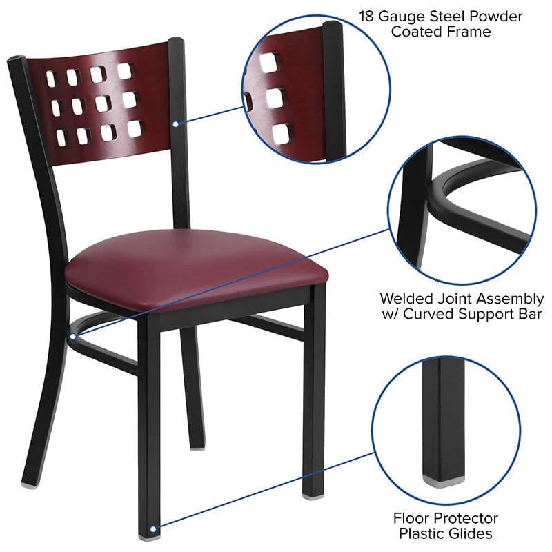  Black Vinyl Seat [XU-DG-60117-MAH-BLKV-GG] Pie's Variety Store