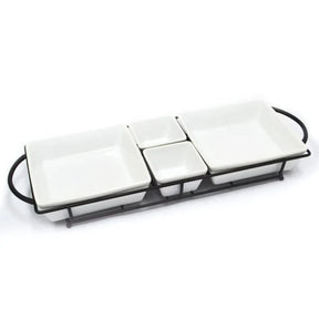 Gibson Gracious Dining Set of 5 Rectangle Serving Dishes -9270705 Bulk Buys 4 pcs in Case Mega Bulk Buys