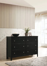 Carlton 6-Drawer Rectangular Dresser Black - 215863 Pie's Variety Store