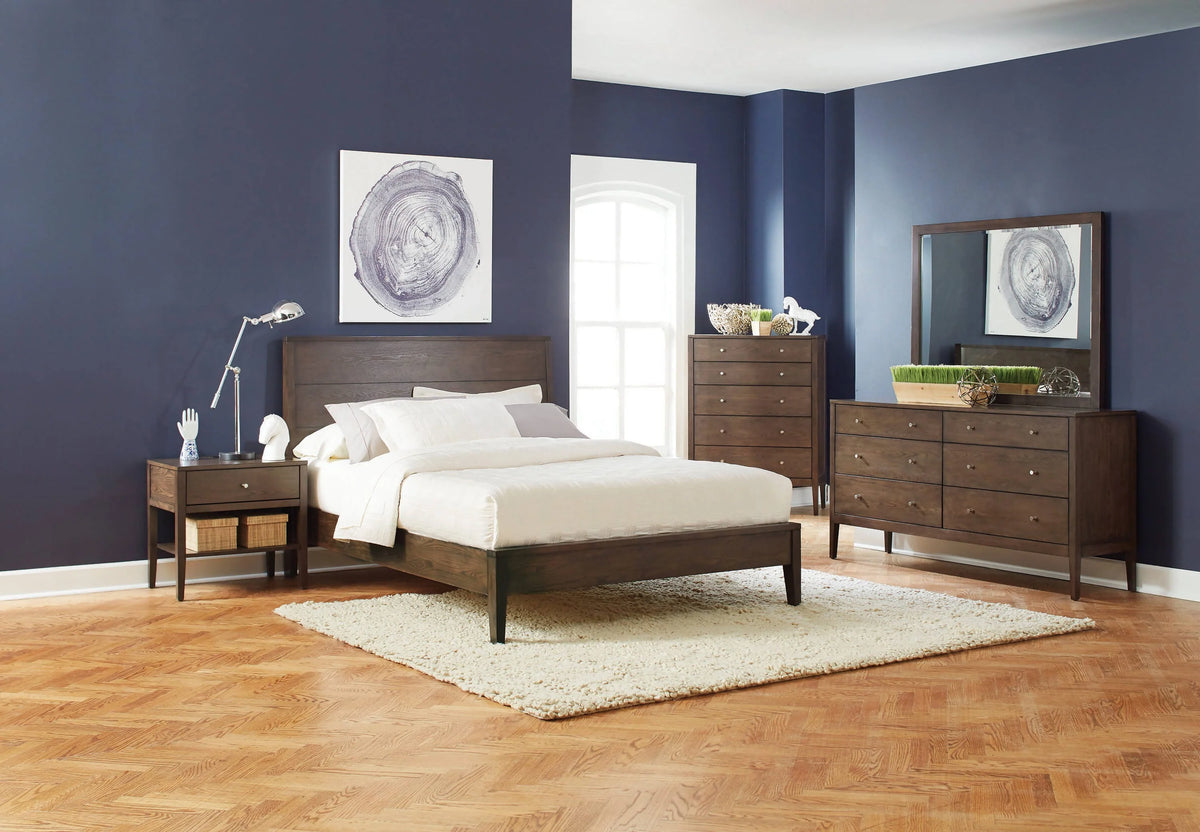 Lompoc Queen Platform Bed Ash Brown 4PC Set - SET4PC204561Q Pie's Variety Store