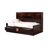Phoenix Twin Daybed With Bookcase And Storage Drawers Cappuccino - 400410T Pie's Variety Store