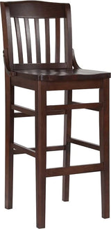 HERCULES Series School House Back Mahogany Wood Restaurant Barstool [XU-DG-W0006BAR-MAH-GG] Pie's Variety Store
