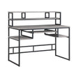 Mandy Computer Desk With Keyboard Tray Weathered Taupe And Gunmetal - 802488 coastmega