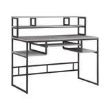 Mandy Computer Desk With Keyboard Tray Weathered Taupe And Gunmetal - 802488 coastmega