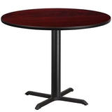 42'' Round Black Laminate Table Top with 33'' x 33'' Table Height Base [XU-RD-42-BLKTB-T3333-GG] Pie's Variety Store